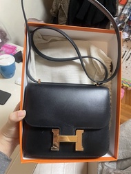 Hermes  mini Constance  black 黑 金