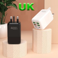 150w Super Fast Charger 4USB+2PD 6 Ports Fast Charging Adapter With 6A Cable Support Quick Charge Fo