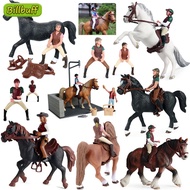 จำลองฟาร์ม Stable House รุ่น Action Figures Emulational Horseman สัตว์ Playset Figurine ของเล่นเพื่อการศึกษาสำหรับเด็ก Gift