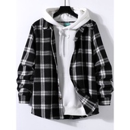 KEMEJA JUMBO HOODIE FLANEL SHIRT ML Xl 2XL 3XL 4XL Long sleeve / Men's flannel plaid shirt