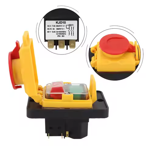 7Pins Electromagnetic KJD18 Switch Damp Conditions 50000 Operating Cycles Electromagnetic Button IP5