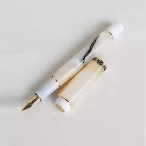 2024 Kaigelu 316 Century Tofu Fountain Pen milky white Screw Cap EF/F/M Iridium Nib Writing Student 