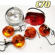 C70 HEAD LAMP TAIL LAMP SIGNAL LAMP FRONT REAR LAMPU BULAT HONDA C70 LAMPU SIGNER DEPAN BELAKANG "MO