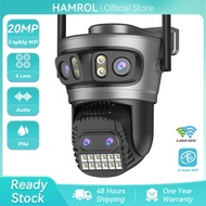 Hamrol 20MP 4 Lens 4 Screen PTZ WiFi Camera 10X Zoom 5G&2.4GHZ Human Detection Wireless CCTV O-KAM A