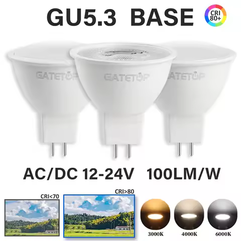 8pcs AC DC 12V 24V LED Bulb Spotlight MR16 GU5.3 Base 5W 500lm Bombillas Spot Light Replace 50W Halo
