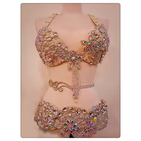 Customized Size Belly Dance Performance Dress Versatile Bra Waist Cover Indian Clothes Women Bellyda