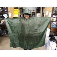 HIJAU ORIGINAL Army Poncho Raincoat l Green Biway Poncho l Plain Poncho l Plain Coat