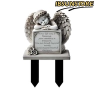 IBSUNSTORE Garden Angel Statue, Commemorative Design 5.11x7.8in Angel Tombstone Plaque, Peaceful Gre