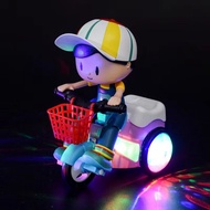ของเล่นเด็กขี่จักรยานสามล้อไฟฟ้าหมุนได้ 360องศามีแสงมีไฟ