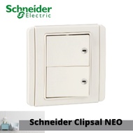 Schneider Neo 2G1W, 2G2W Horizontal Dolly Switch WHITE With White Led