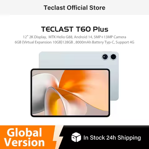 Teclast T60 Plus 12" 90Hz 2K Display Android 14 L1 MTK Helio G88 6GB+10GB Virtual 128GB 8000mAh Batt