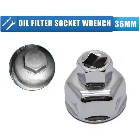 1pc 36mm Oil Filter Wrench Low Profile Socket Tool to Remove Cartridge Style Housing Canister Cap Oi