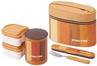 Skater - Skater午餐盒不銹鋼保溫午餐罐和便當盒 560ml (Wood Gain light brown) 溫飯盒壼 平行進口