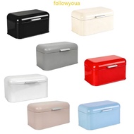 fol Tin Bread Container Practical Solution Metal Bread Bin With Flipping  Lid