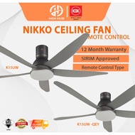 KDK K15UW / K15UW-QEY CEILING FAN 5 BLADES WITH REMOTE CONTROL 9 SPEED AND 3 COLOUR LED LIGHTIN