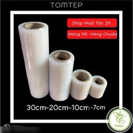 Pe film to wrap goods, shrink film in many sizes, wrap belly: 30cm, 20cm, 10cm, standard product