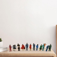[Fenteer] 12x 1/87 Mini People Figurines Collections Dollhouse Accessories Miniature