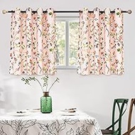 DriftAway Lauren Pink Blackout Curtains for Bedroom Colorful Watercolor Branch Printed Pattern Lined
