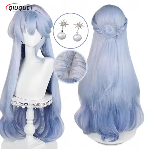 HSR Robin Cosplay Wig 96cm Long Blue Gradient Wig Cosplay Anime Cosplay Wigs Heat Resistant Syntheti