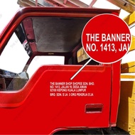 Lorry sticker Custom Company Name, Address JPJ Sticker