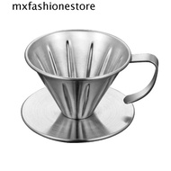 MXFASHIONE Coffee Filter Holder, Reusable 304 Stainless Steel Coffee Dripper, Portable Coffeeware V-Shape V60 Pour Over Coffees Dripper Cup Outdoor