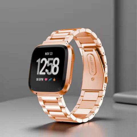 Stainless Steel Loop Strap For Fitbit Versa 2 Smart Watch Wristband Metal Replace Bracelet For Fitbi