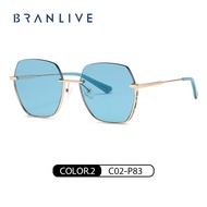 BRANLIVE DC’ แว่นกันแดด Gradient Half Rim ยอดนิยม aviator sunglasses