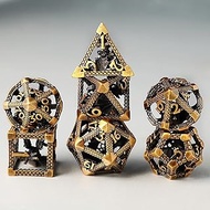 Metal DND Dice Set 7 Hollow 3D Dragon DND Dice Hollow Polyhedron Dice D20 D12 D10 D% D8 D6 D4 for Du