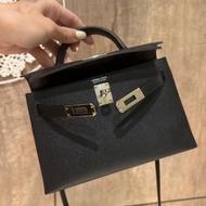 Hermes 愛馬仕mini Kelly 2代 黑色銀扣 W刻 二代 黑銀 EP 迷你凱莉