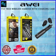 AWEI T55 TWS TRUE WIRELESS SPORTS EARBUDS WITH CHARGING CASE