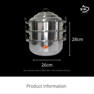 YU Ready Stock Thailand Original 26cm - 40cm Cap Buaya Aluminium Steamer Pot / Kukusan / Periuk Kuku