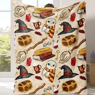 Cartoon Pattern Blanket, Soft Cozy Throw Blanket with Storage Bag, Air-conditioned Room Blanket for 
