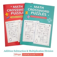SG LOCAL Math Crossword Puzzles Addition Subtraction Multiplication Division Kids Workbook