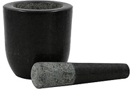 (Grey Granite) - Kota Japan Large Natural Grey Granite Mortar &amp; Pestle Stone Grinder for Spices, Seasonings, Pastes, Pestos and Guacamole
