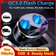 【Shipping From Malaysia】Car Charger Dual Usb Charger 3.1A Usb Charger Multi Port Usb Charger Adapter 12V Car Charger 24V Car Charger Fast Charging Voltage Charger Socket