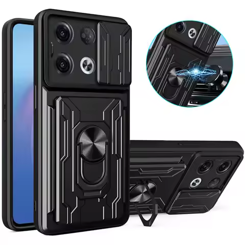 For OnePlus 10T 5G Case Card Slot Camera Protect Armor Back Cover for One Plus 10 T Oneplus10T Magne