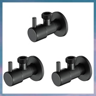 (XCTS) 3X Black Angle Valve 304 Stainless Steel Water Stop Valve Leak-Proof Water Cold and Hot Gener