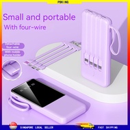 Portable 20000mAh Power Bank Fast Charging Powerbank Built In Cables WITH Phone Holder