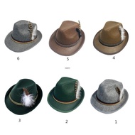 CUY Feather Decors Sunproof Derby Hat Lightweight Fedora Hat for Camping Travel