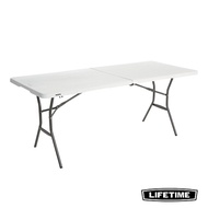 Lifetime 6 ft ORIGINAL Fold-In-Half Table, White Granite