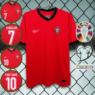 เสื้อฟุตบอลทีมชาติ  โปรตุเกส / แดง ยูโร2024  #AA0105 เกรดแฟนบอล ไซส์ยุโรป XS-4XL