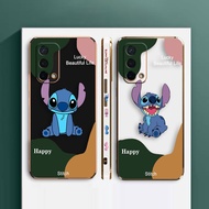 Cartoon Cute Happy Stitch E-TPU Phone Case For OPPO A79 A75 A73 A54 A35 A31 A17 A16 A15 A12 A11 A9 A7 A5 AX5 F11 F9 F7 F5 R17 Realme C1 Find X3 Pro Plus S E K X
