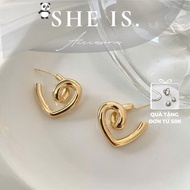 Women's heart-shaped twisted hook earrings with personality | October 20th gift for women | She Is. 
