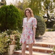 Floral Iris Dress งานมินิเดรส โทนสดใสพาสเทล คอปกแต่งขอบลูกไม้ ให้ฟิลคุณหนูคุณใจมาก