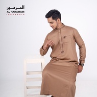 Al Haramain Robe Men's Slim Fit Zippered Cuffed Robe/ (74) Black Grey Denim