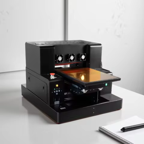 A4 UV Printer DTF UV Printer UV LED Inkjet Printer USB 5760 x 1440dpi with Rotation for Bottles/Pape
