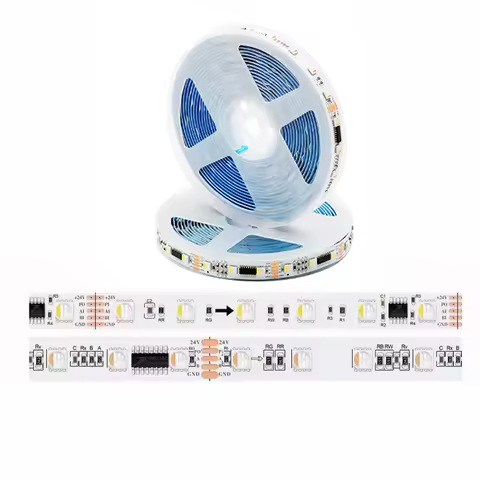 DMX512 RGBW LED Pixel Light Strip 5050 4 in 1 SMD TM512AC External IC DC12V 24V 60LEDs/M 5M DMX RGBW