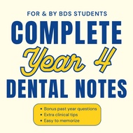 Dental Notes for Year 4 BDS Students: Endo, Perio, Pedo, Ortho, Prostho, Adv. Convs, DPH, Oral Surge