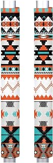 Pardick Tribal Ethnic Aztec Geometric Door Handle Covers Set of 2 Pieces, Keep Your Kitchen Appliance Gloves Fridge Microwave Dishwasher Doors Protector Cloth Decoration