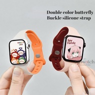 【25 Colors】Ultra thin dual color silicone strap for iwatch band 45mm 41mm 44mm 40mm 38mm 42mm Butter